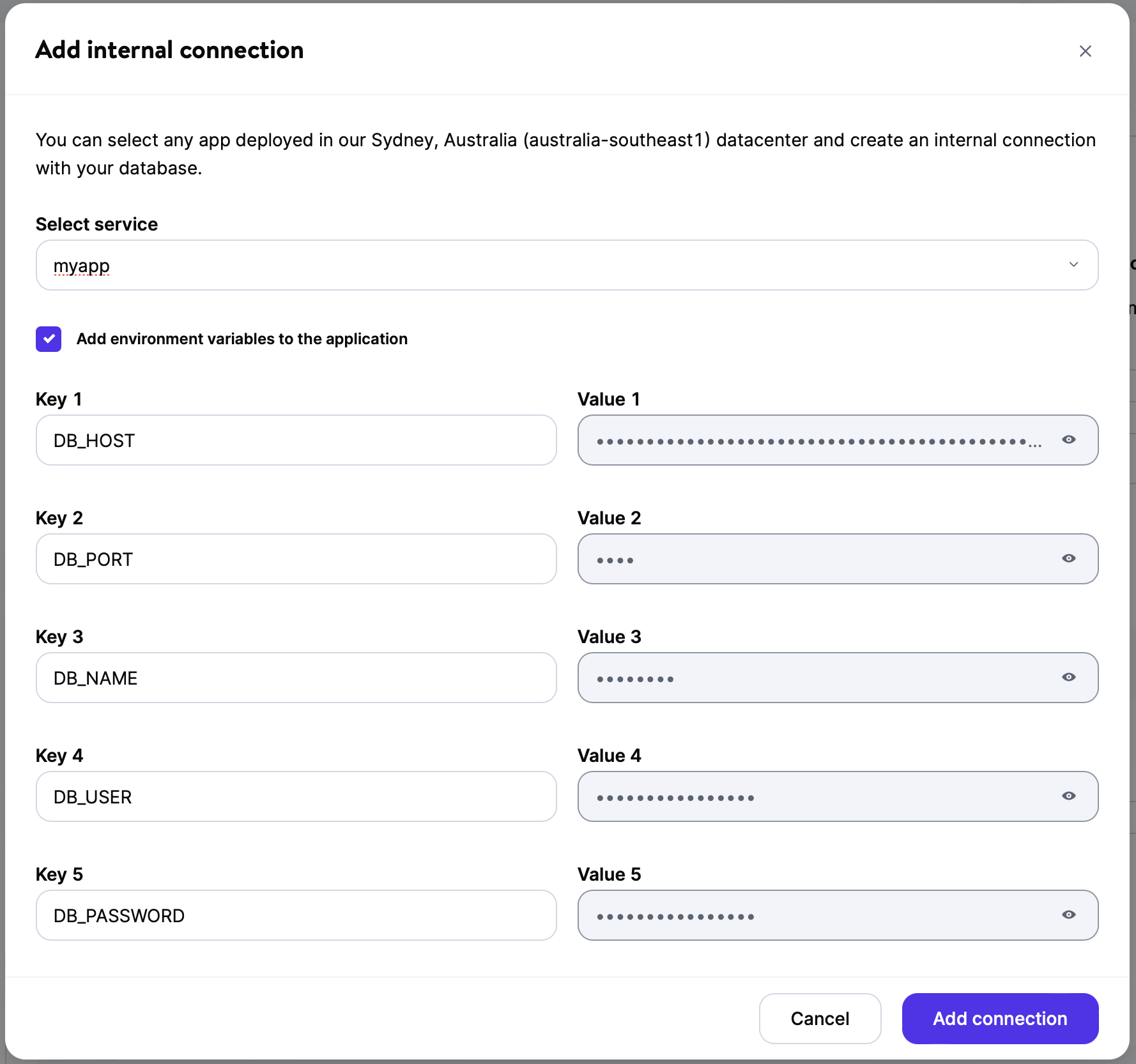 Connexions internes