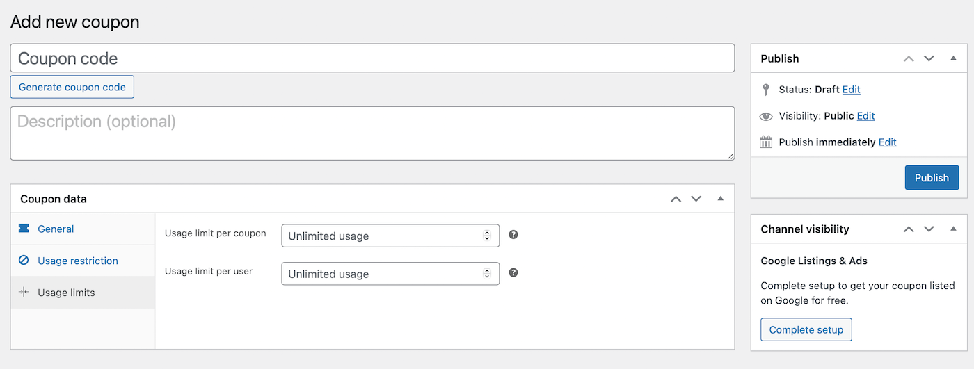 Límites de uso de cupones de WooCommerce