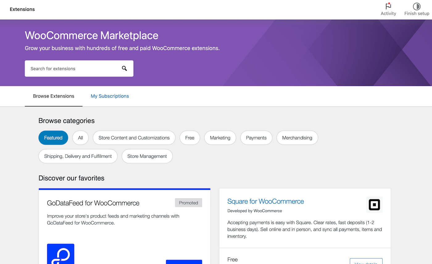 WooCommerce extensions