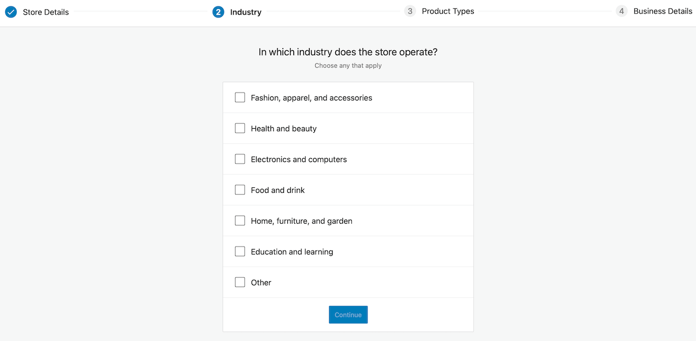 WooCommerce industry details