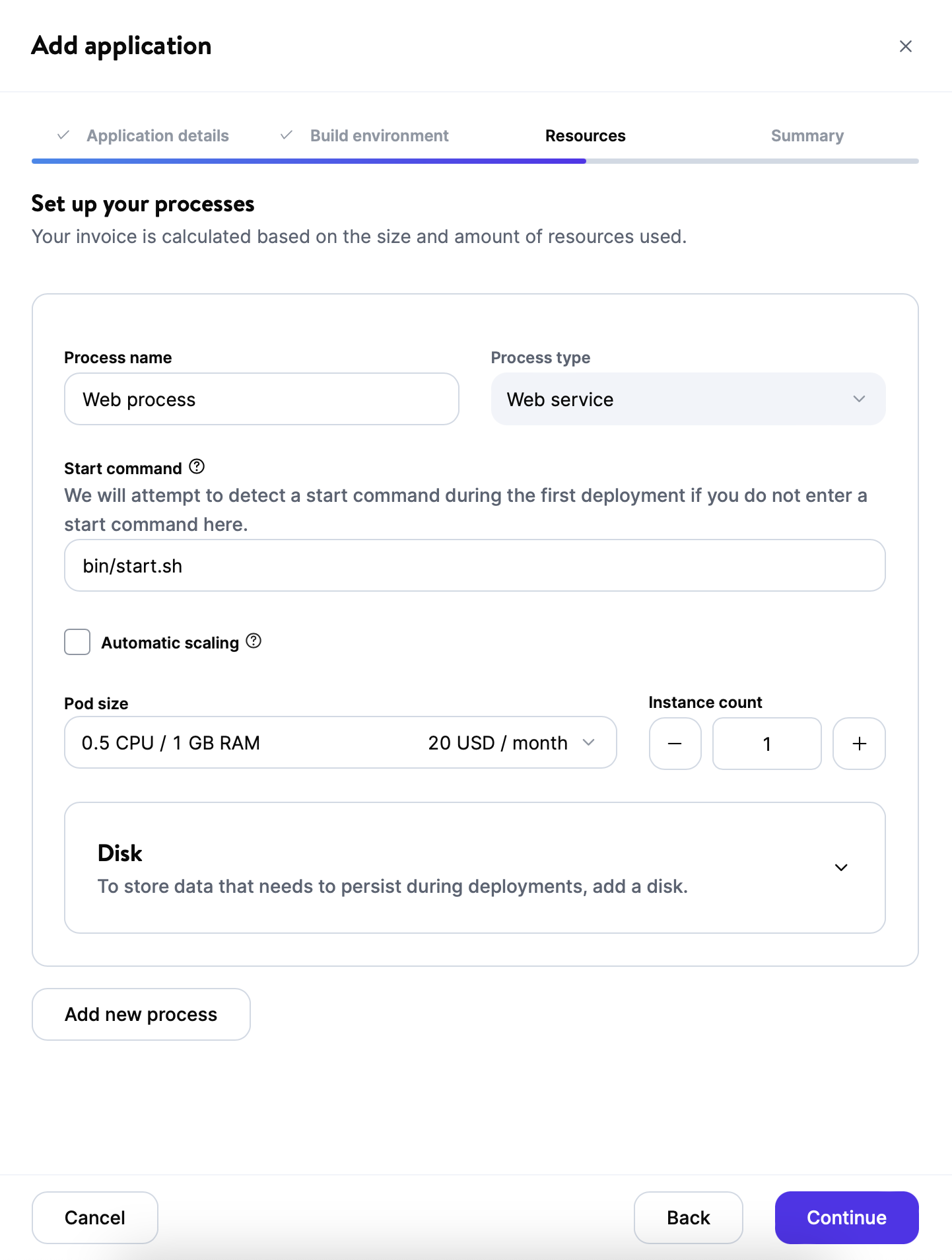 Configurer les processus