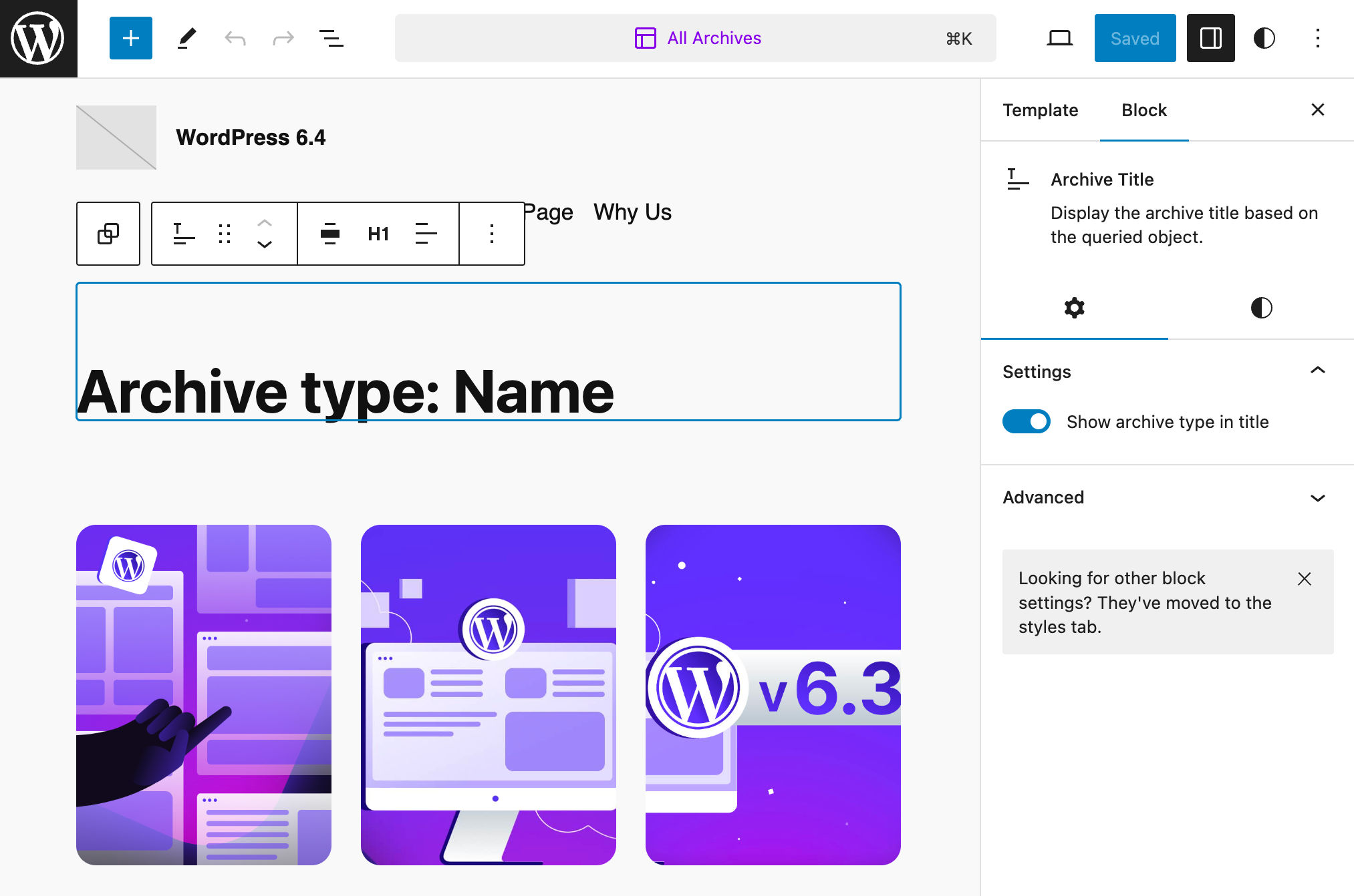 Editing Twenty Twenty-Four's Archive template