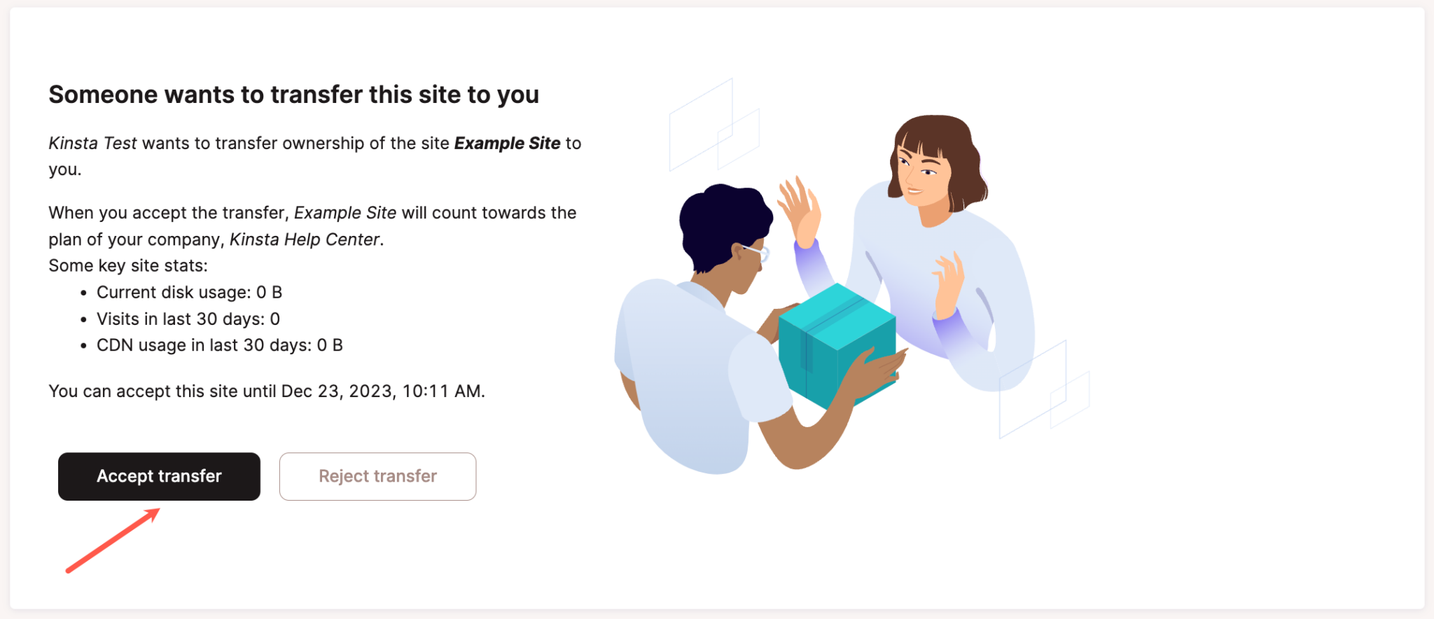 Company Settings - Transfer Ownership - Kinsta® Docs
