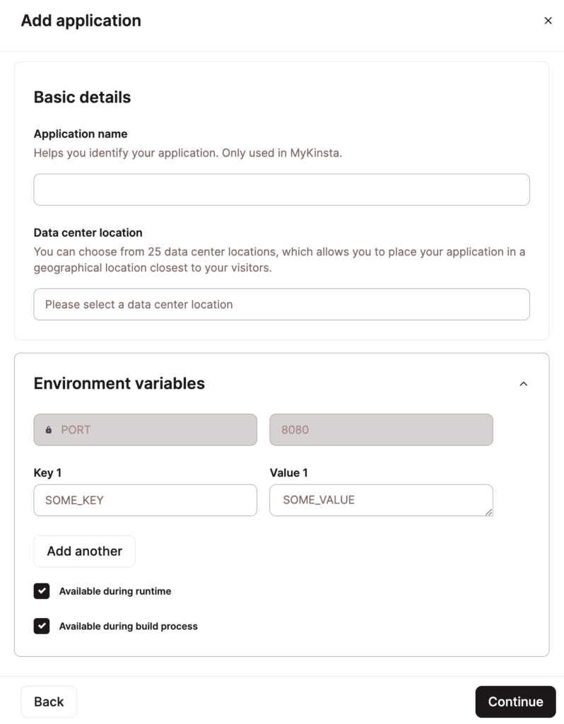 Applicatiedetails toevoegen.