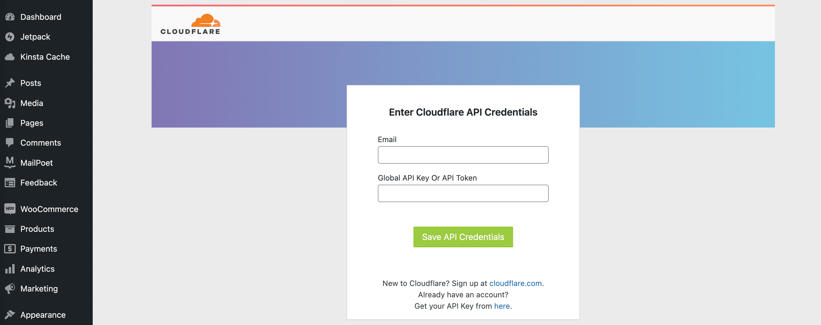 cloudflare api wordpress plugin