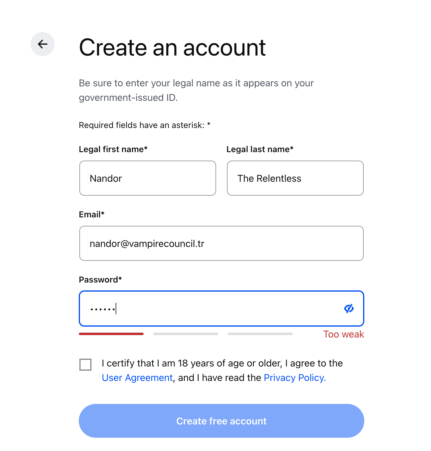 Creare un account con Coinbase