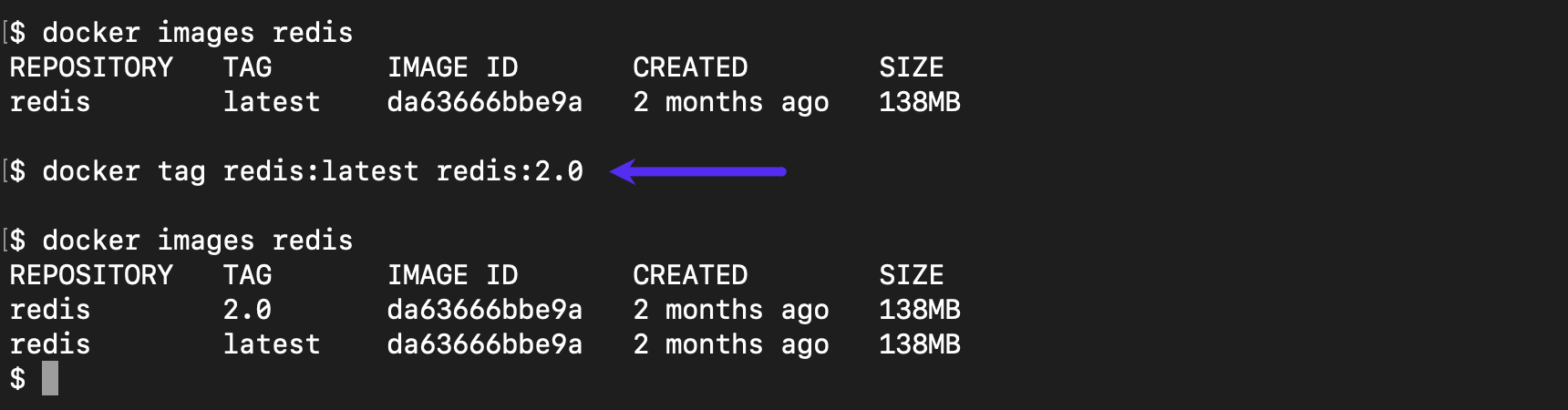 docker tag を出力する