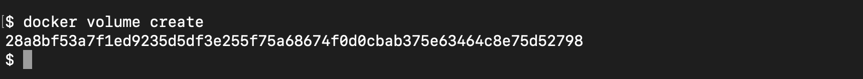 docker volume create