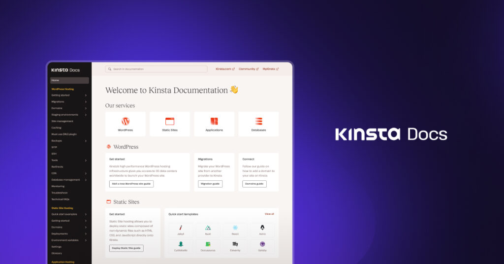 Illustration reflecting the new design for Kinsta's documentation.