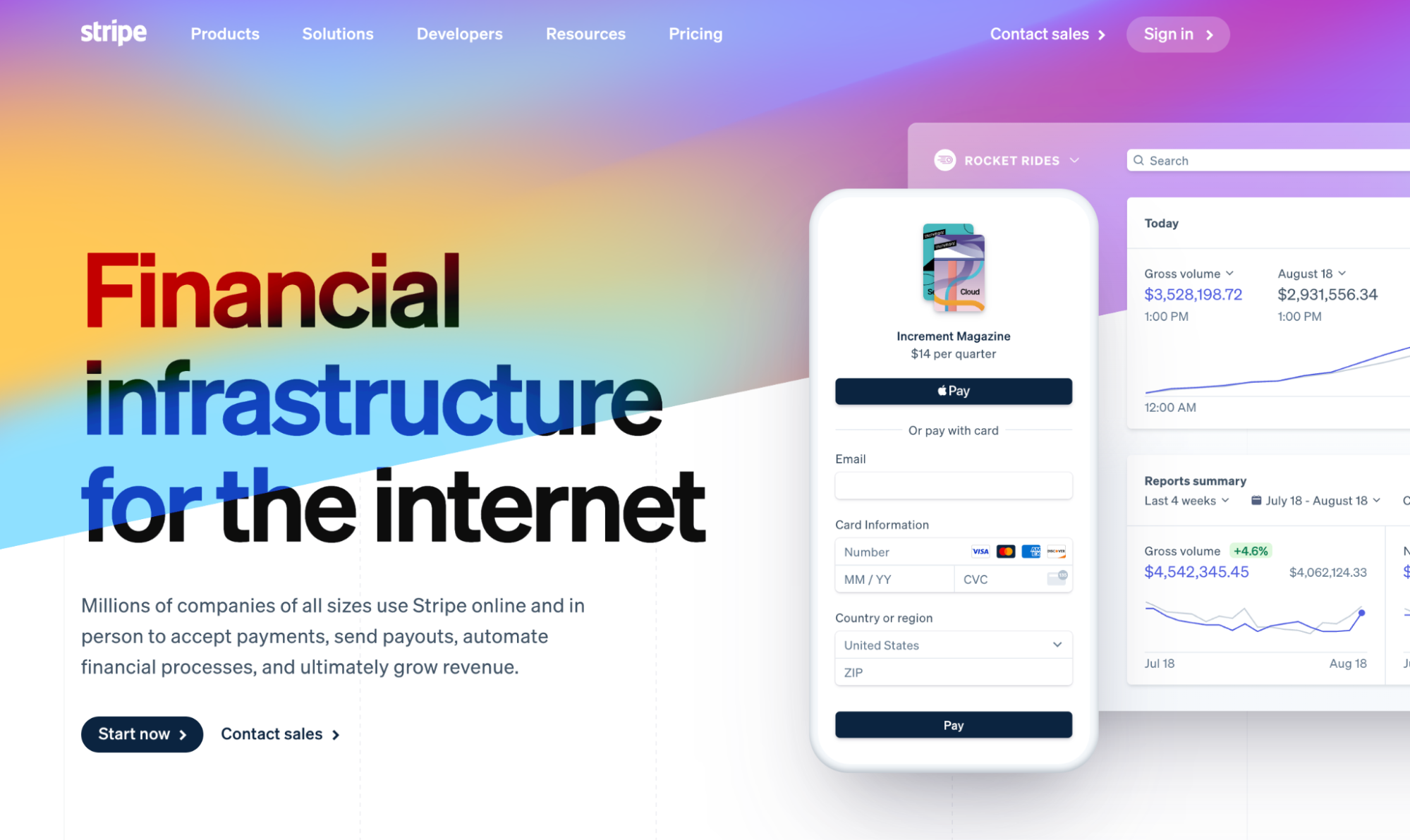 Página de Inicio de Stripe