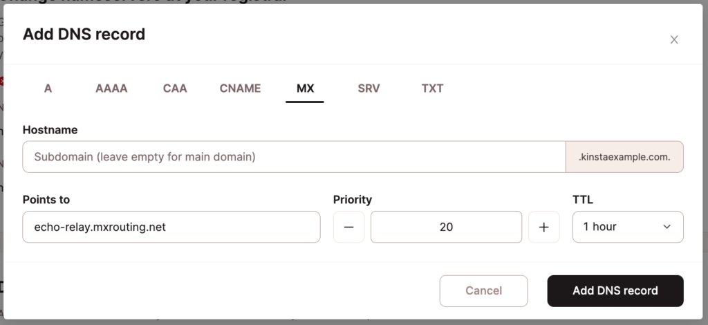 MX Routeの2つ目のMXレコードを追加