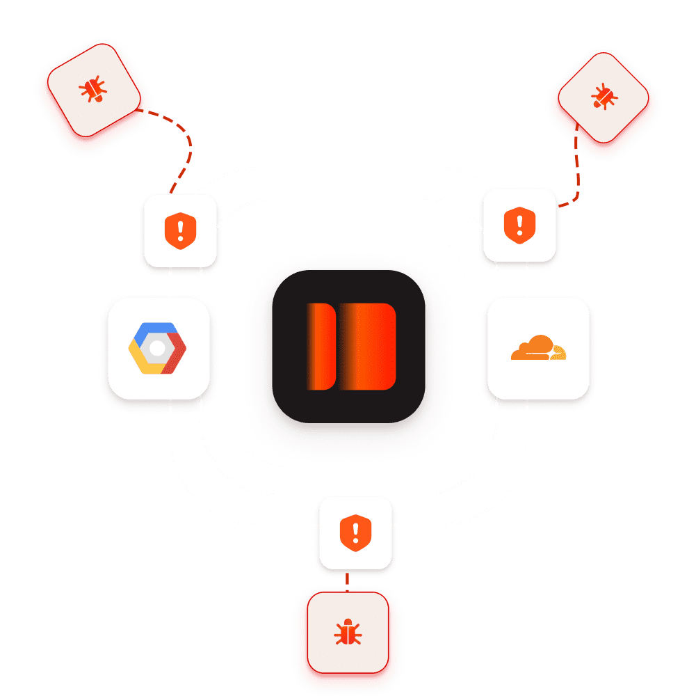 Seguridad de primera clase con los logotipos de Cloudflare y google cloud