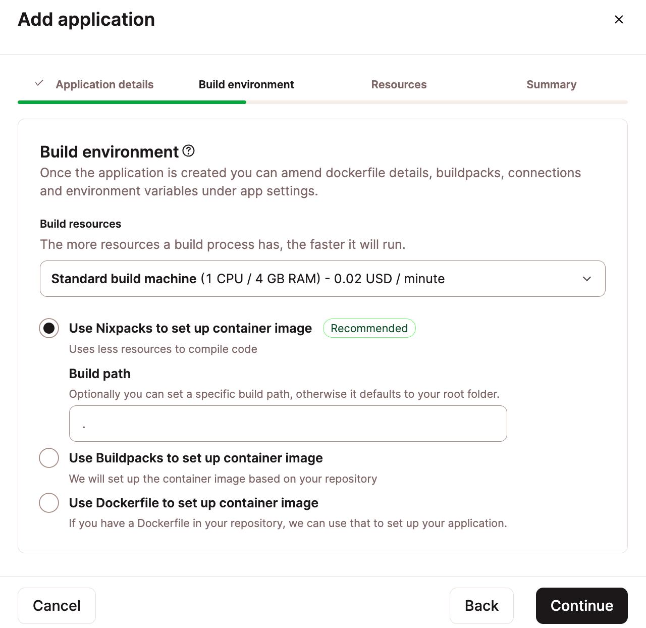 Konfiguriere die Build-Umgebung deiner Anwendung mit dem Anwendungs-Hosting von Kinsta