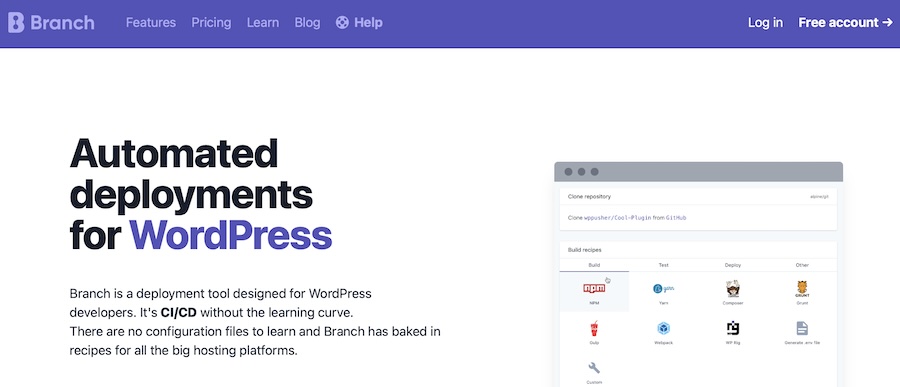 Branch automatisiert die Bereitstellung von WordPress