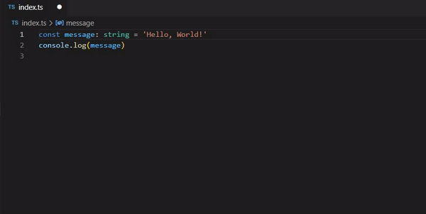 An animation showing ESLint running in Visual Studio Code.