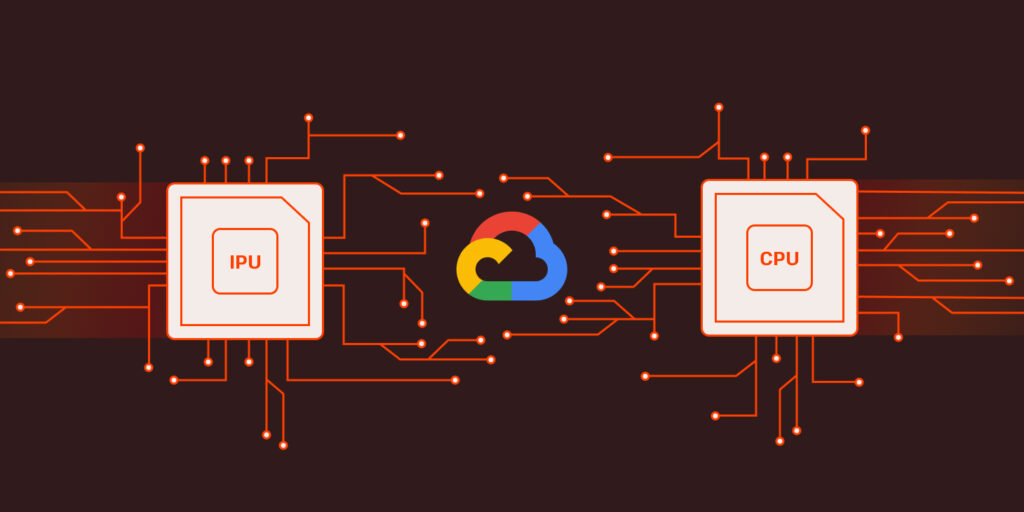 An illustration representing the IPU and CPU behind Google Cloud's new C3D virtual machines.