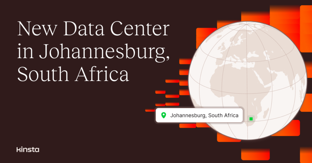 Illustration: Map showing Johannesburg data center location in South Africa.