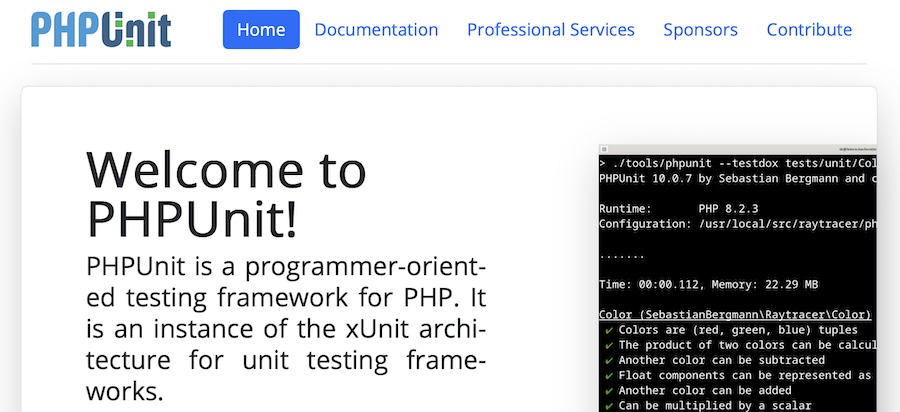 De PHPUnit website.