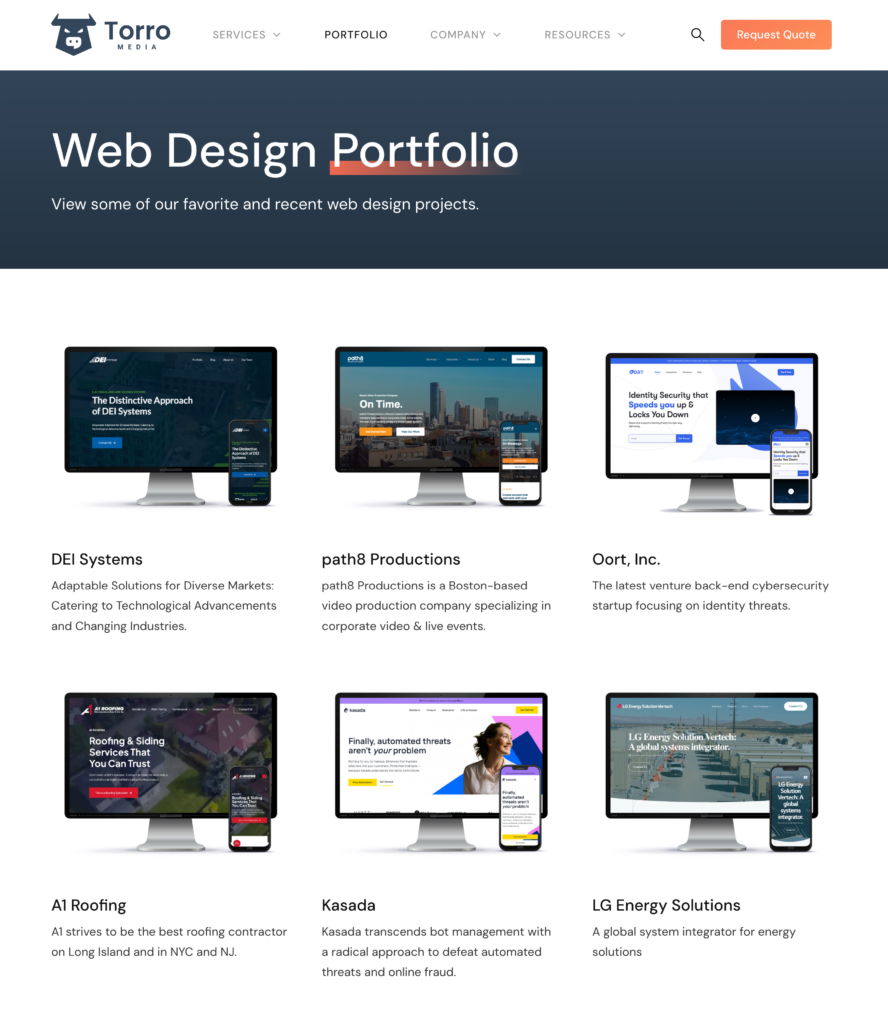 Torro Mediaのボストンウェブデザインポートフォリオ