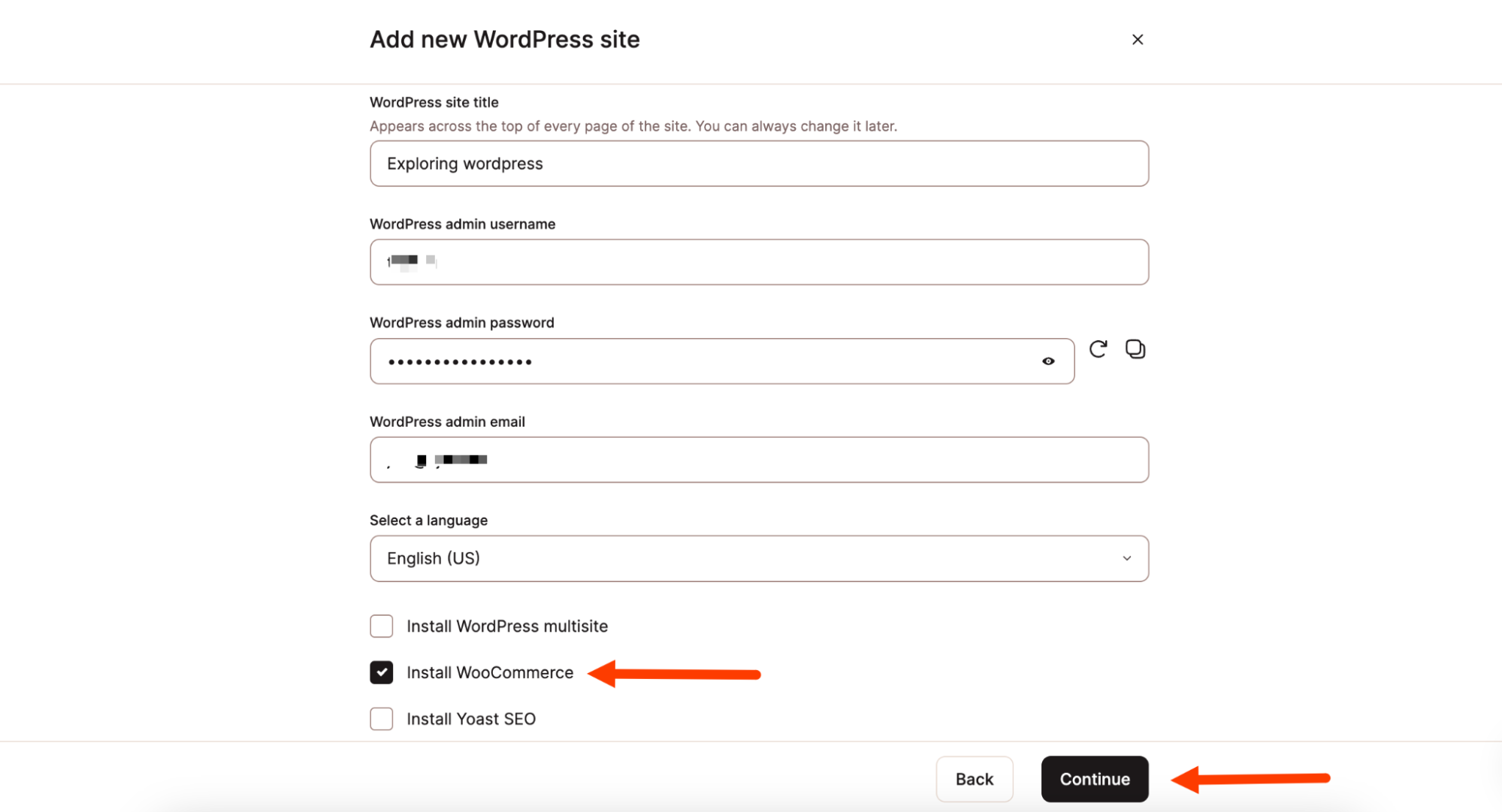Création d'un site WordPress et installation de WooCommerce.