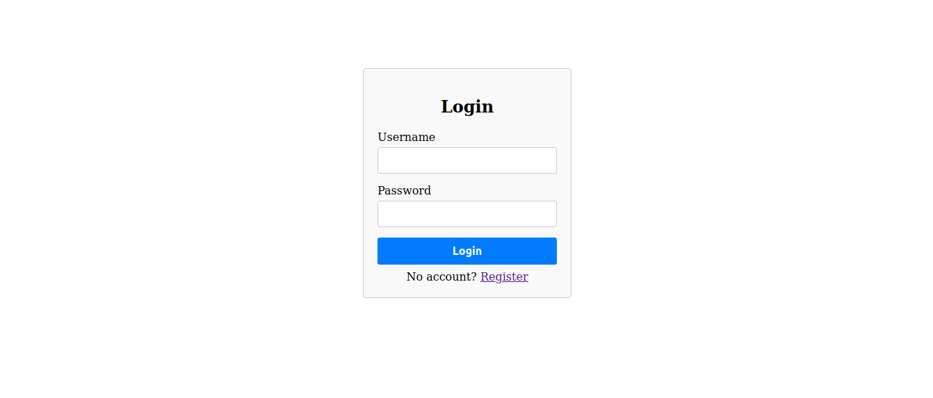 Página de login no site ativo.