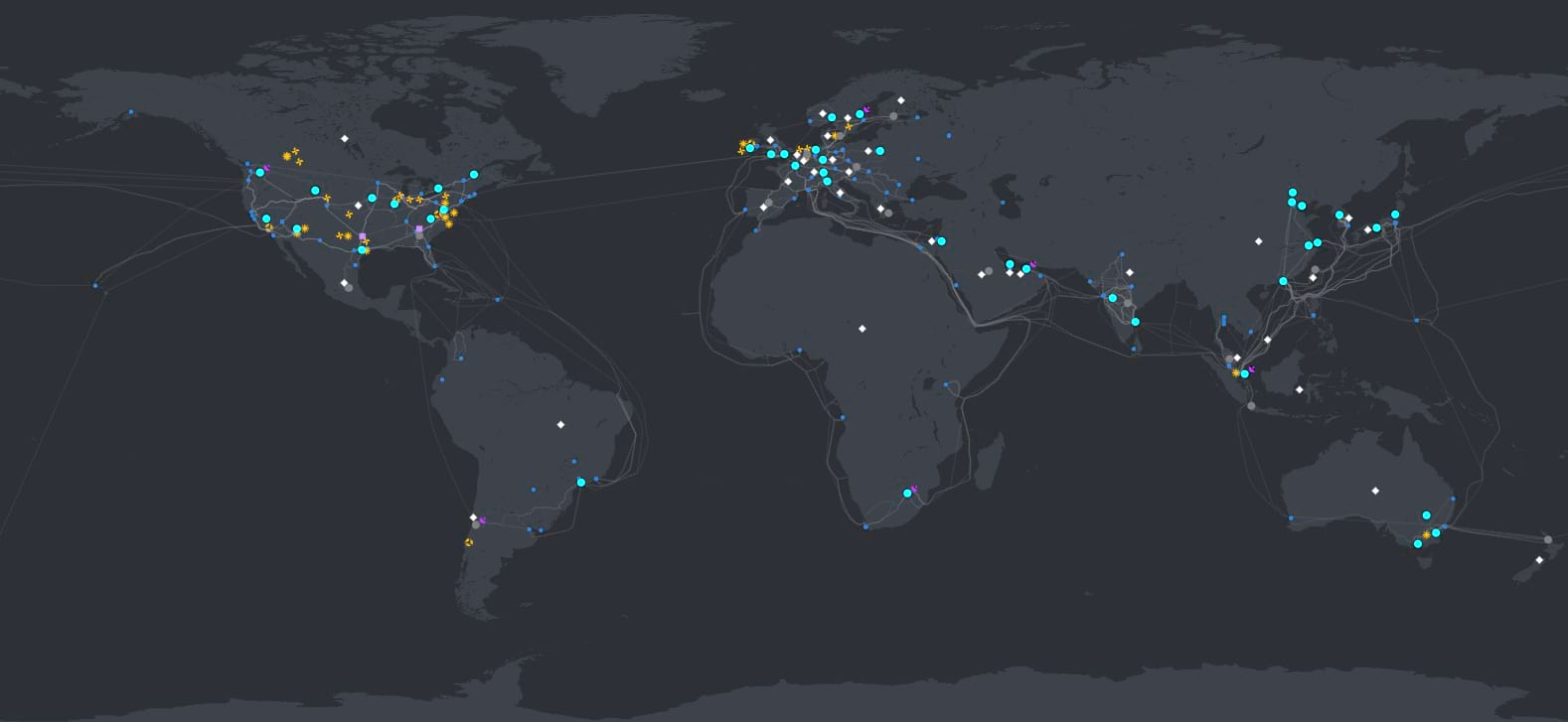 Microsoft Azure network locations.