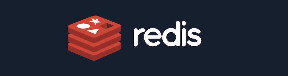 The Redis logo, consisting of a red 3D stack of boxes with a white star icon on the top box, against a dark blue background with the Redis name in white text.