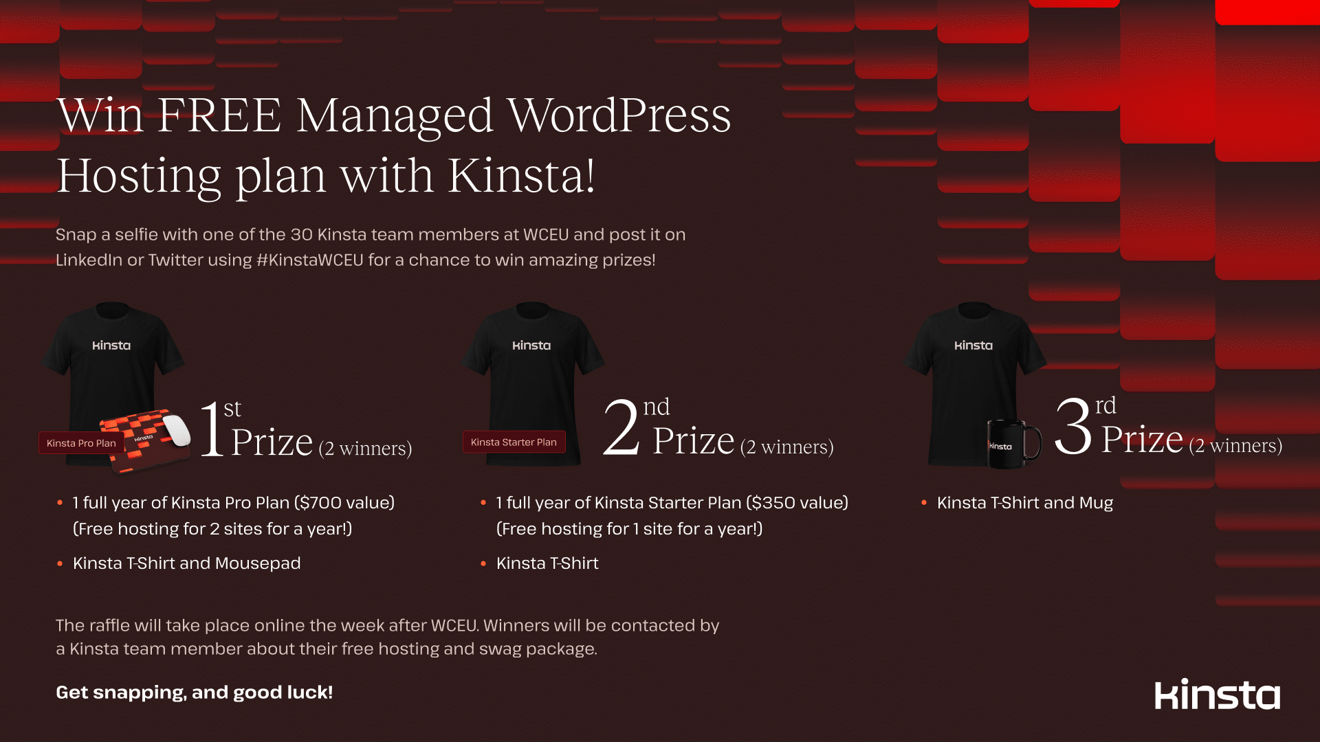 Picture of Kinsta's raffle at WordCamp Europe 2024