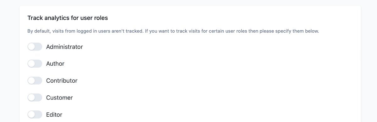 Track visits from specific user roles. 