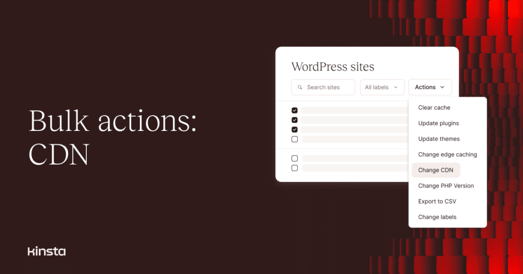 An illustration representing the Bulk Actions menu in the MyKinsta dashboard.