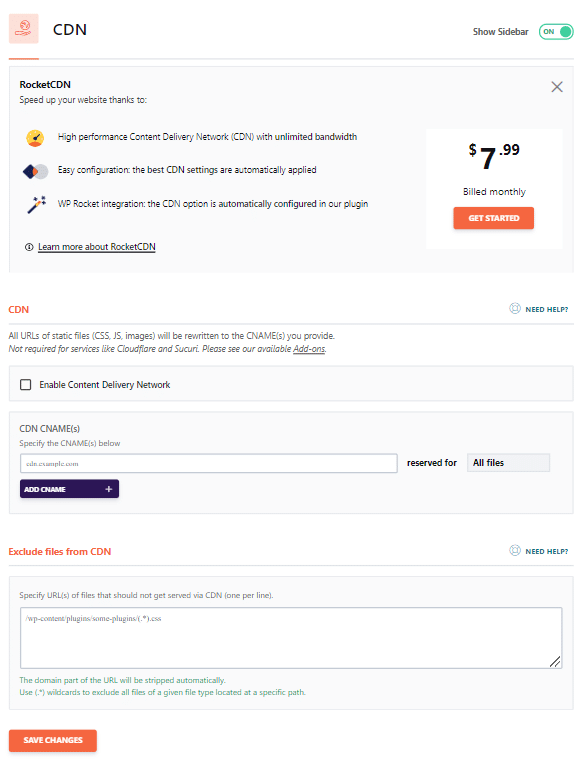 Add your CDN settings in WP Rocket