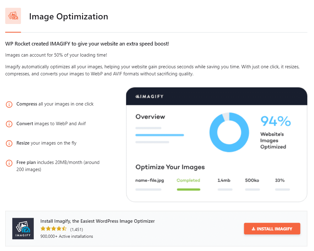 Image optimization by Imagify