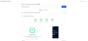 LightBlack Solutionsの最新のPageSpeed Insightsスコアを示したスクリーンショット