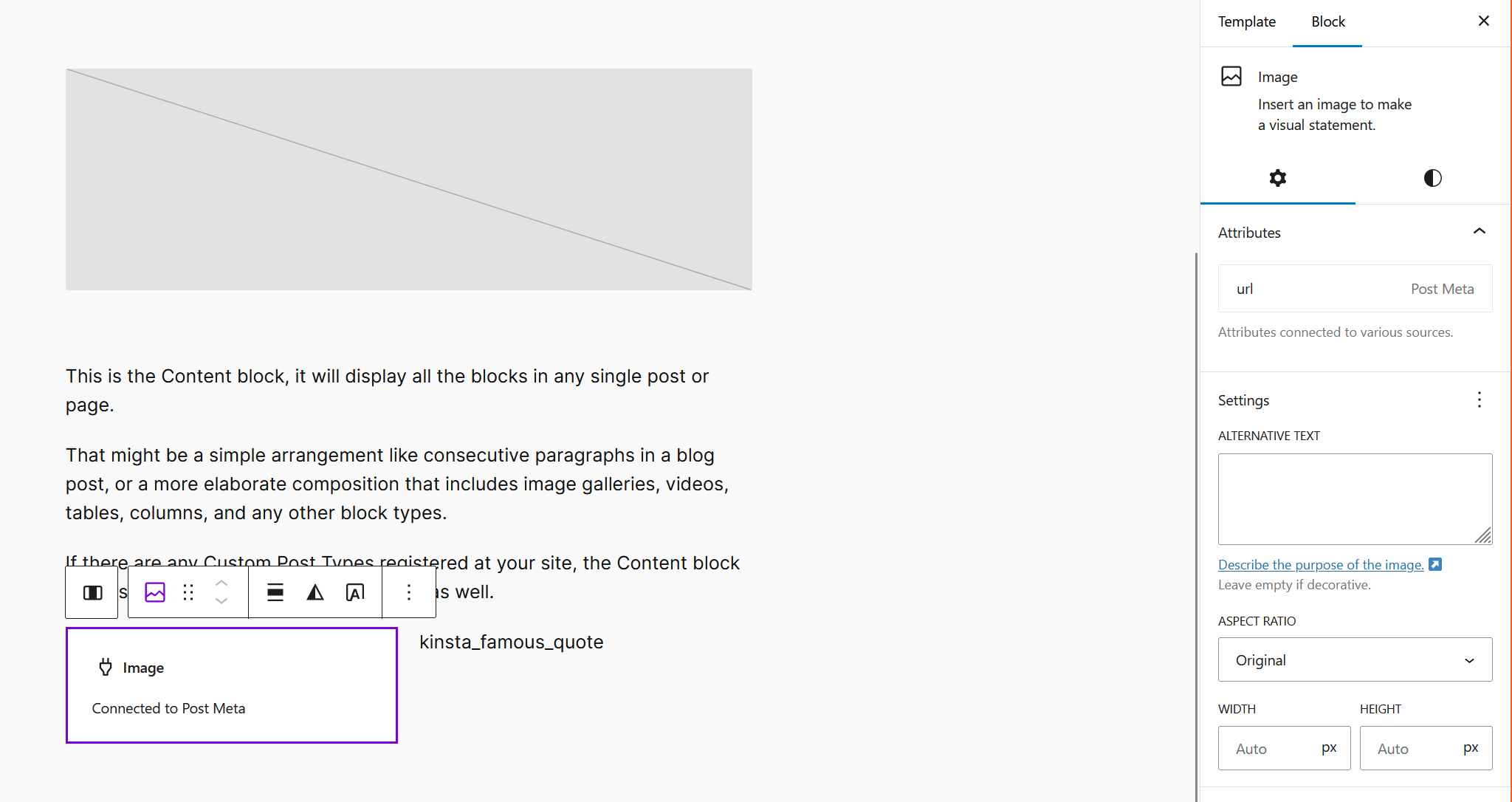 Een blok Image is gebonden aan een gegevensbron