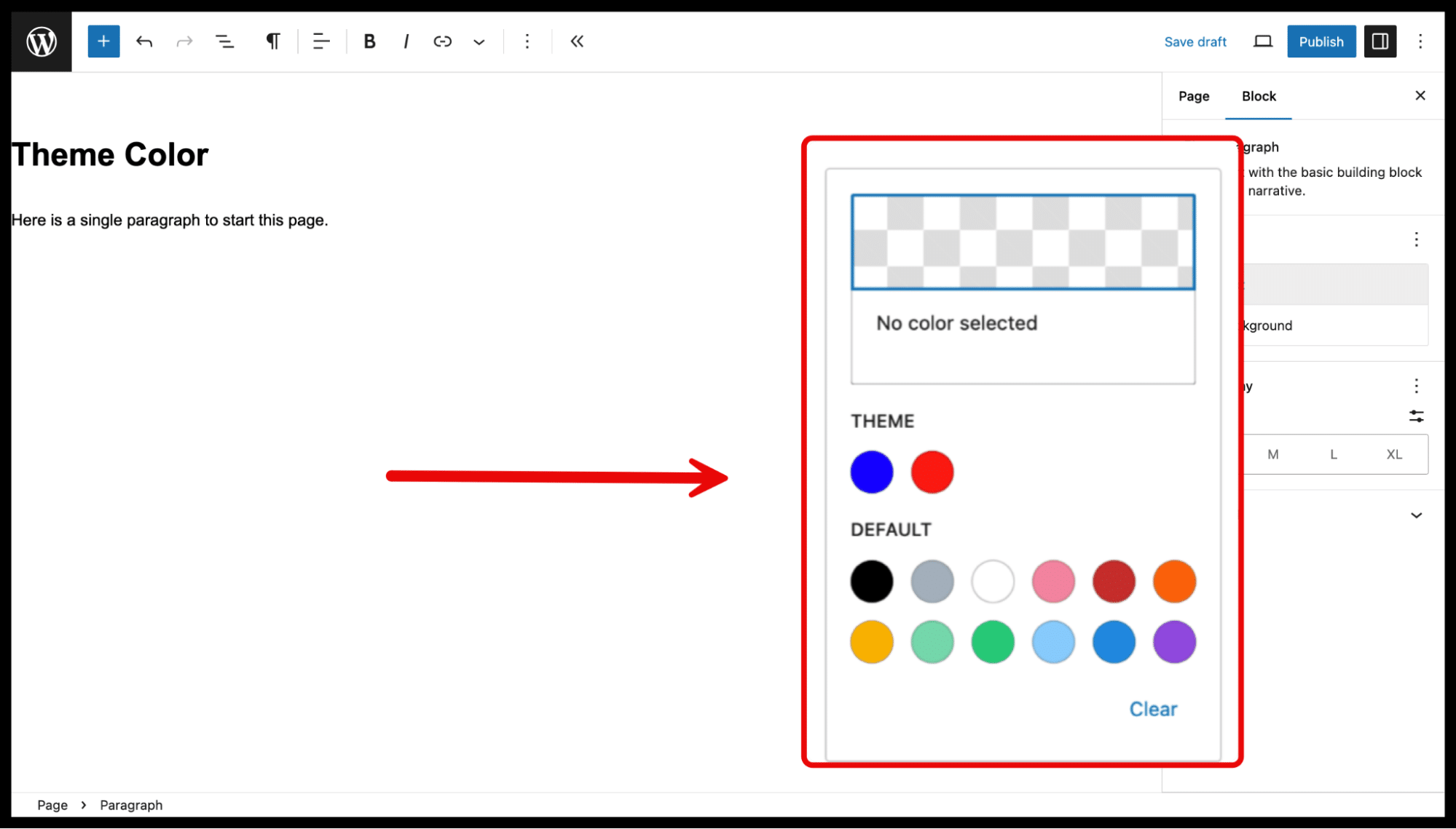 De resulterende UI voor het instellen van primaire en secundaire themakleuren.