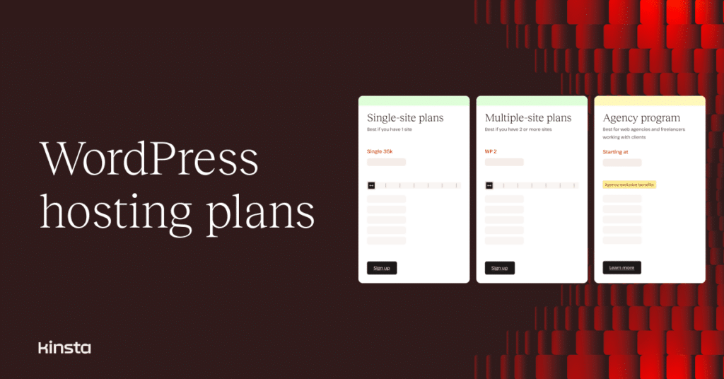 An illustration representing Kinsta's Managed WordPress Hosting pricing page.