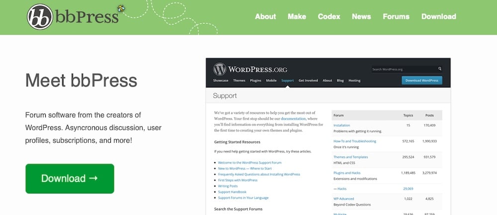 How schools can manage online assignments with WordPress 17 A screenshot of the official website of the bbPress WordPress plugin.