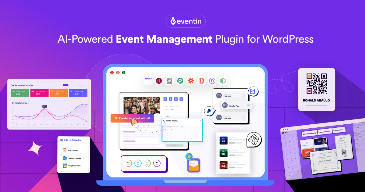 A screenshot of the Eventin plugin website.