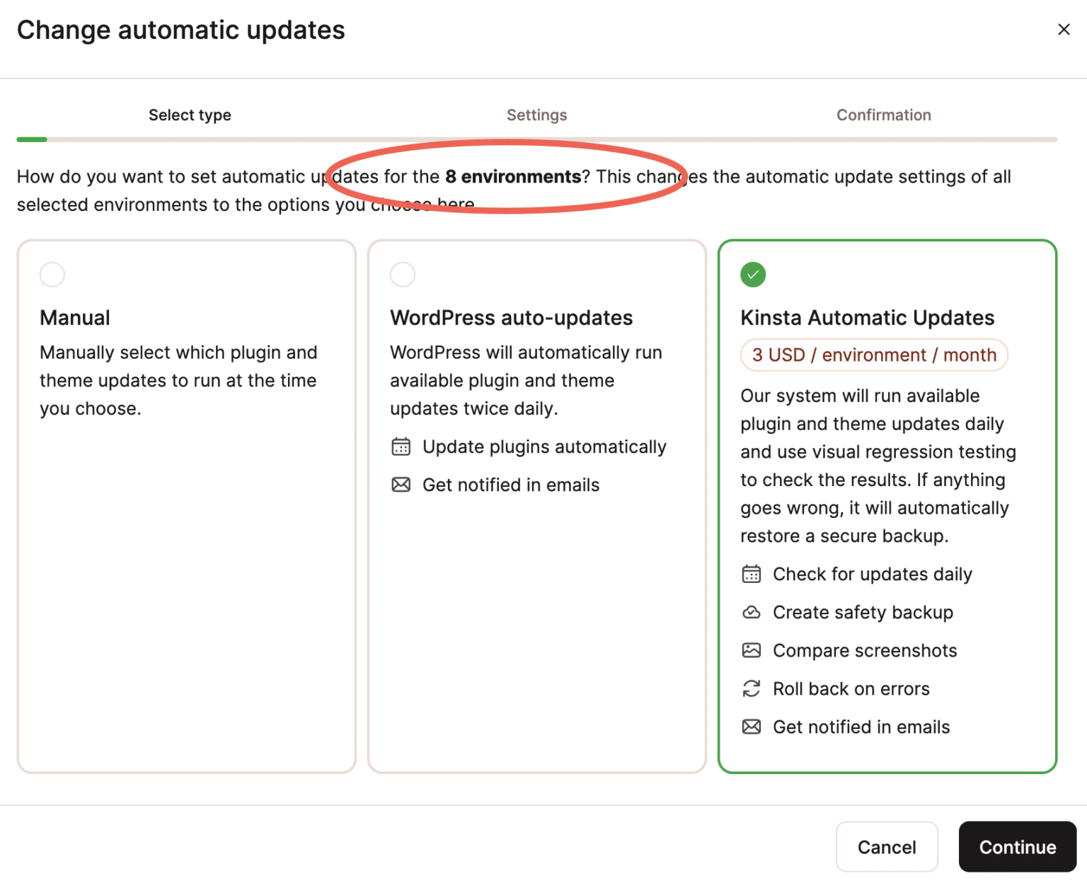 Tame WP plugins & themes with Kinsta Automatic Updates