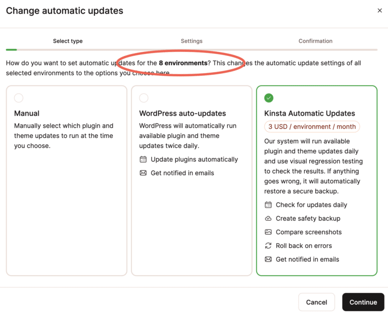 Tame WP plugins & themes with Kinsta Automatic Updates