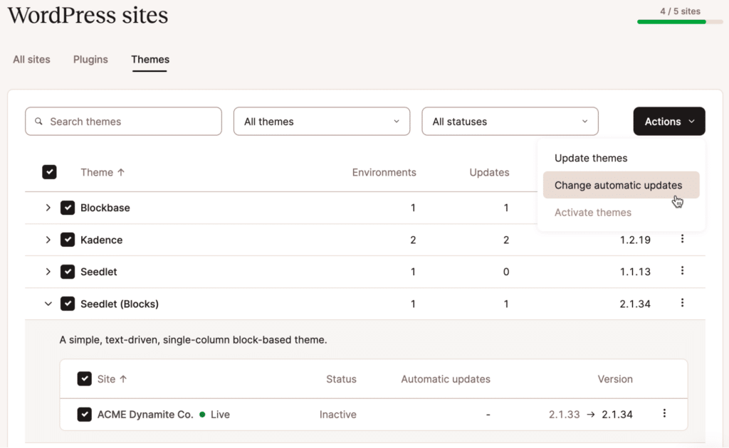 Tame WP plugins & themes with Kinsta Automatic Updates