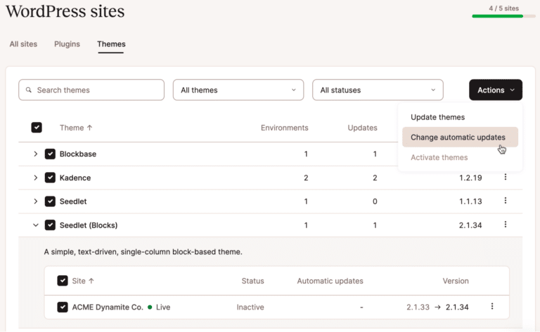 Tame WP plugins & themes with Kinsta Automatic Updates