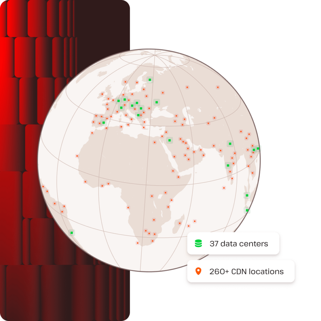 37 data centers and 260+ CDN PoPs