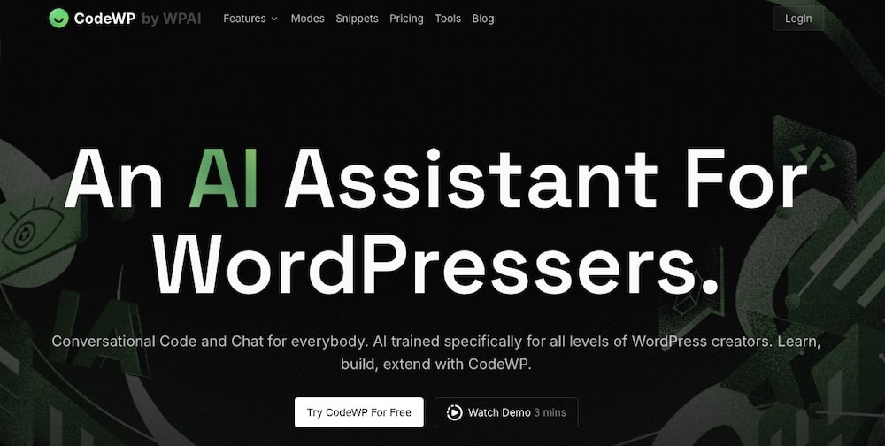 CodeWP website homepage