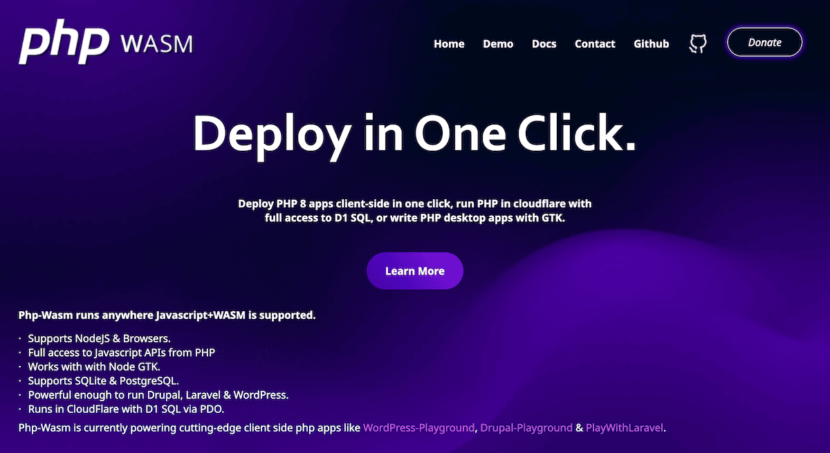 The Php-Wasm home page