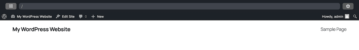 The WordPress Playground interface’s header