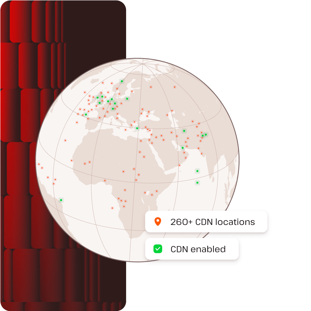 Cloudflare 260+ CDN locations, CDN enabled