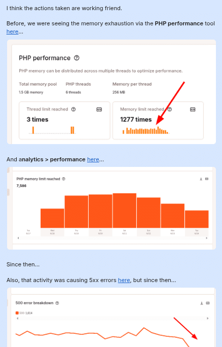Annotated screenshots highlighting key features of Kinsta’s chat support interface.