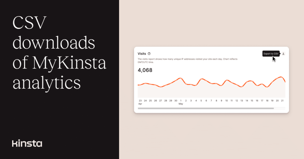 An illustration representing the CSV download feature for MyKinsta analytics.