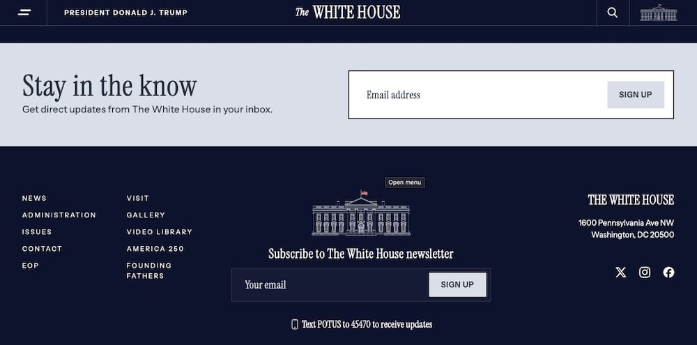 The White House website 